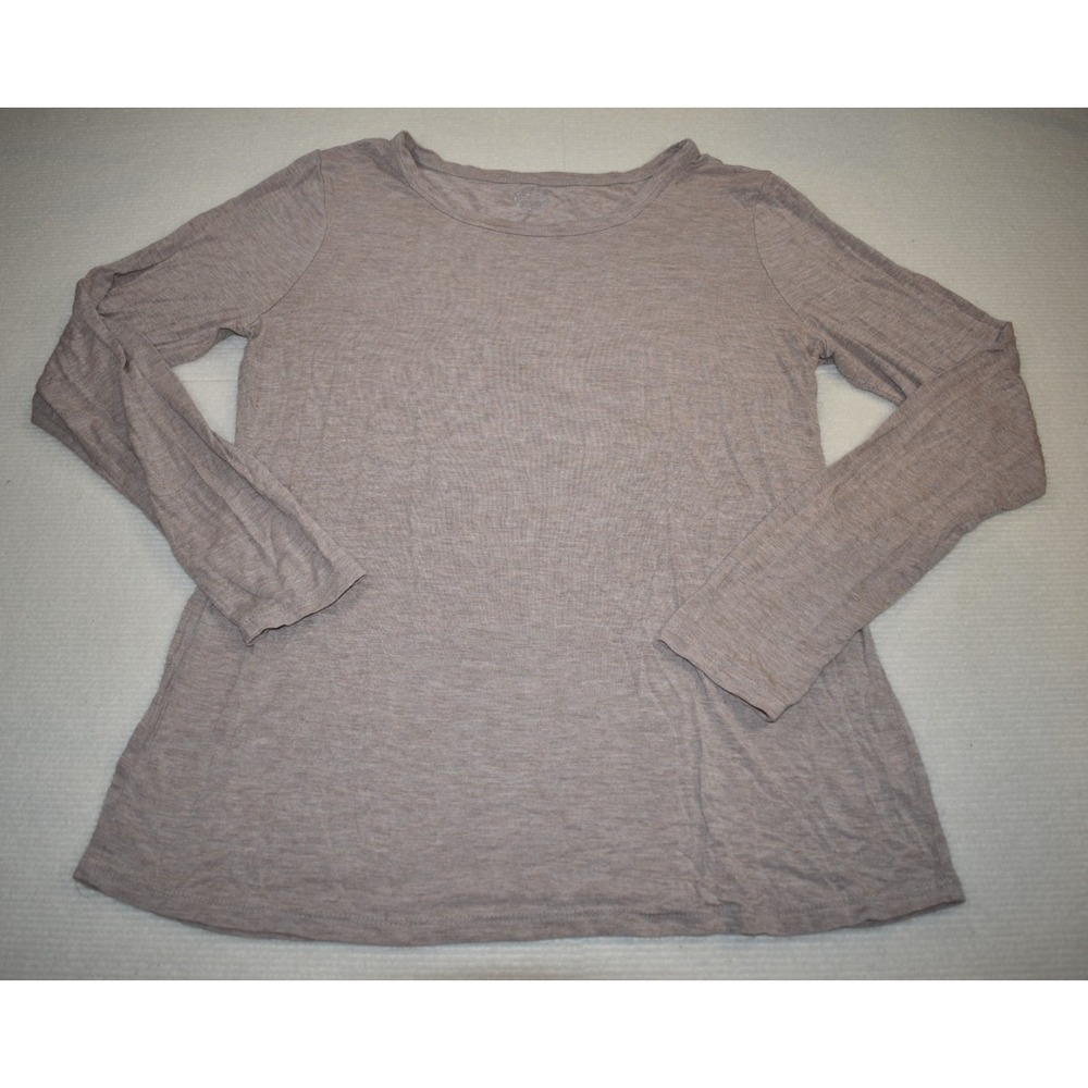 Womens Maurice's 24/7 Long Sleeve Shirt Heather Brown Size Medium